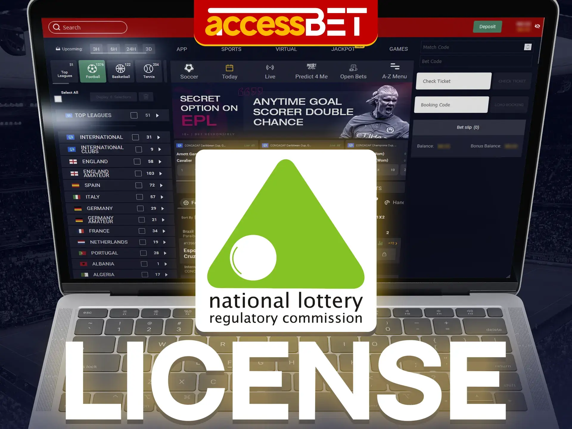 AccessBet is a big name bookmaker that operates legally and has all the necessary licences.