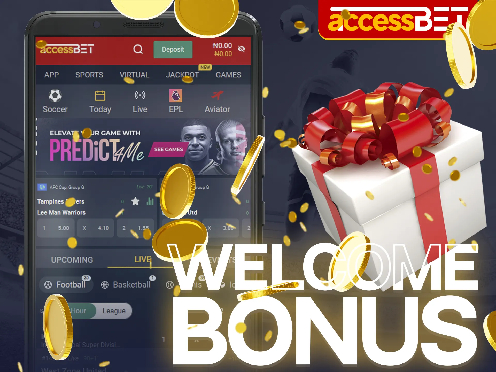 Get a nice Accessbet welcome bonus of up to 300%!