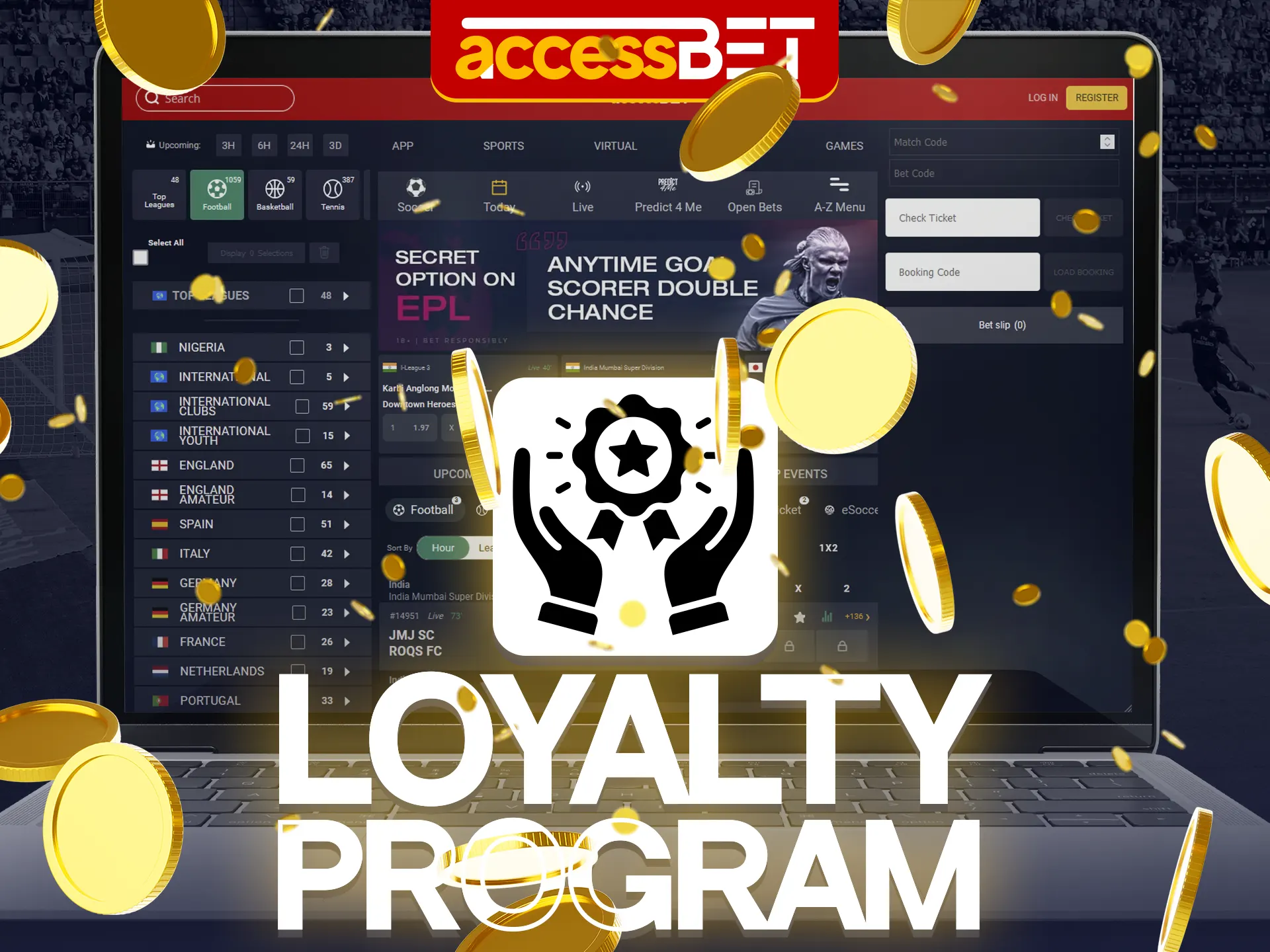 As part of the AccessBet loyalty program, regular players are awarded points, which can then be exchanged for bonuses.