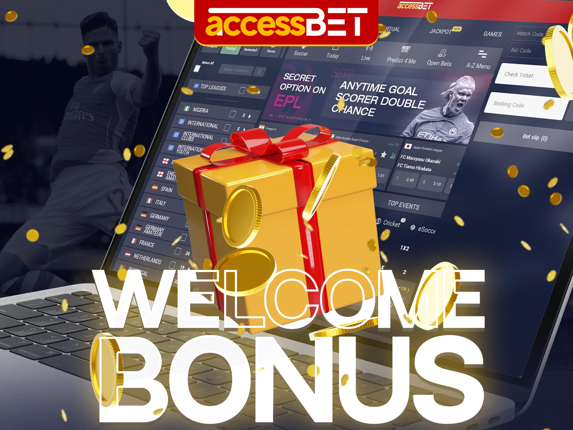 AccessBet's welcome bonus gives new users the opportunity to increase their first deposit.