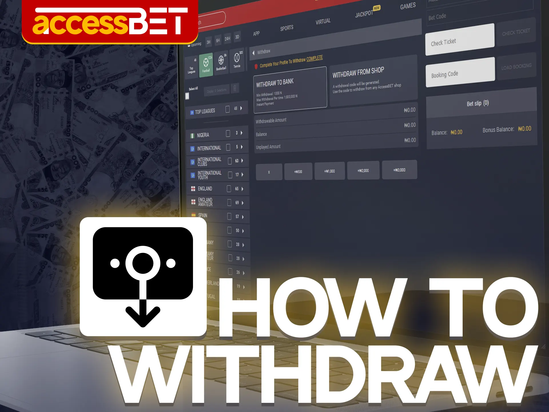 The AccessBet site adheres to higher security requirements for this reason withdrawals are only available for verified users.