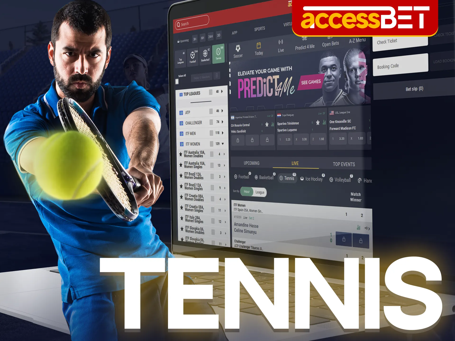 Use Accessbet for tennis betting.