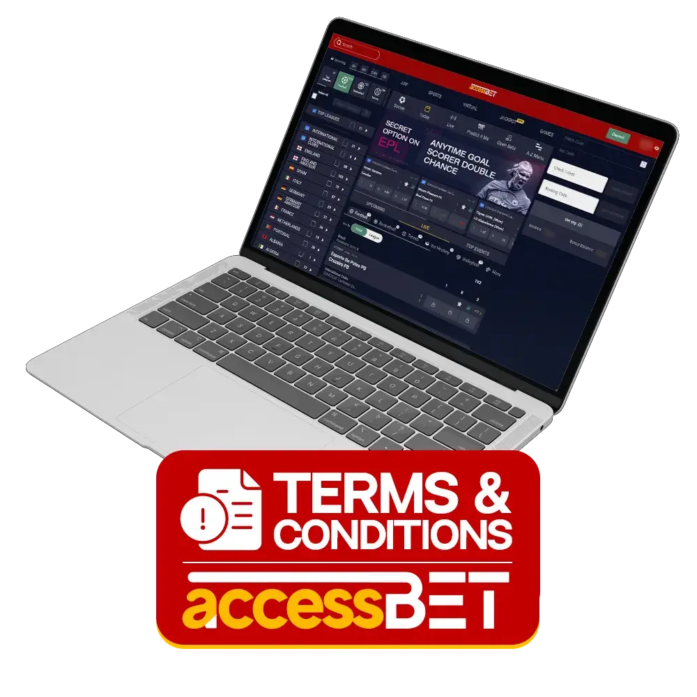 Use of our website means that you understand and agree to AccessBet's terms and conditions.