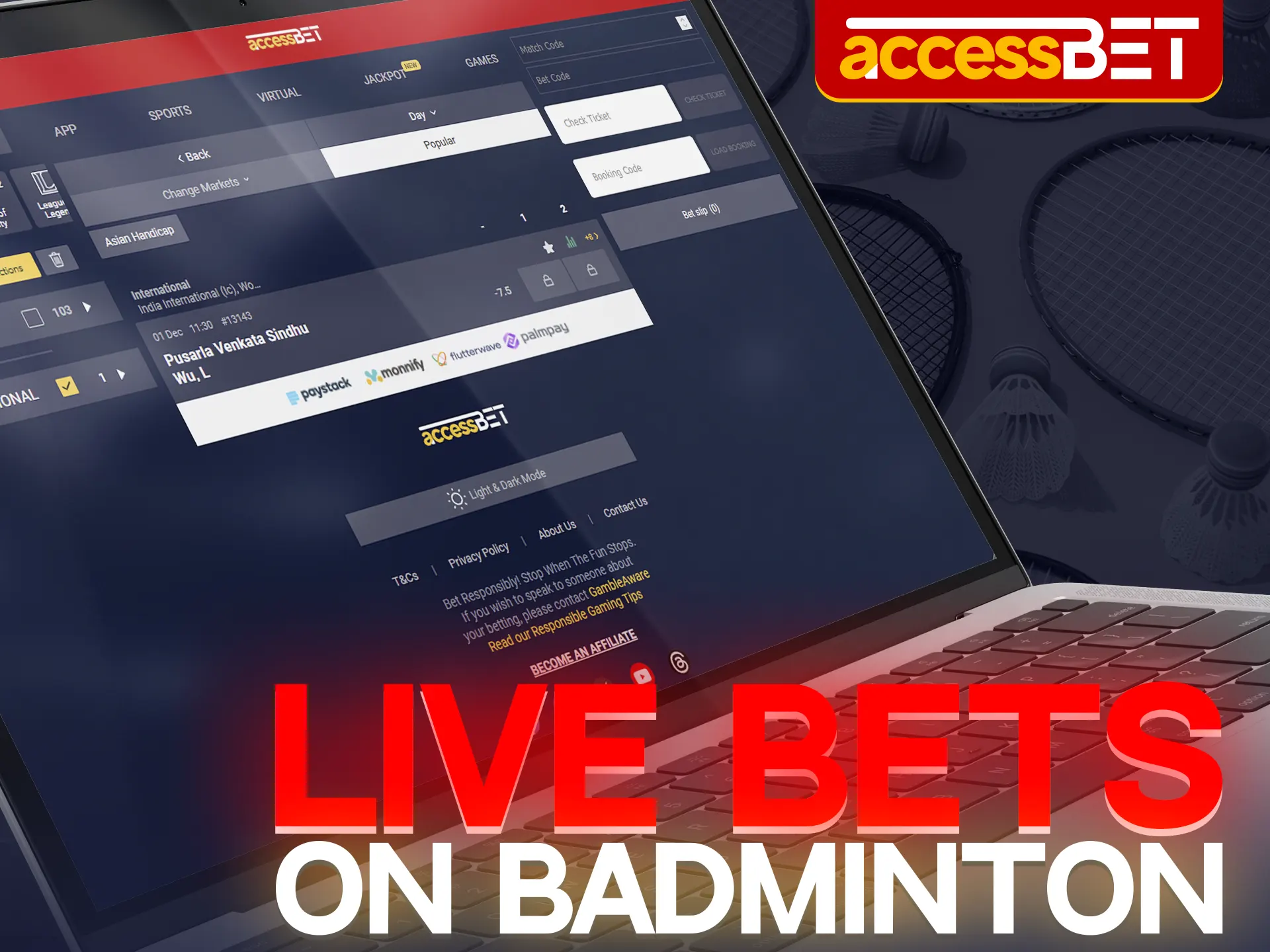 Live betting at Accessbet gives you the opportunity to fully experience the atmosphere of badminton matches.