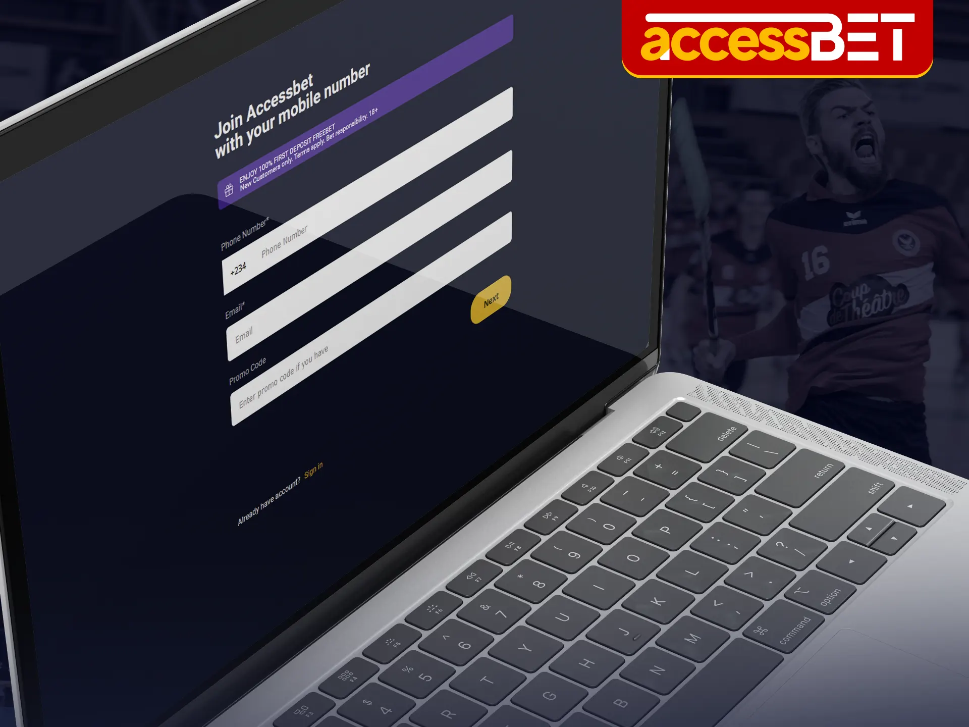 Become an Accessbet user in a few steps and start betting on floorball.